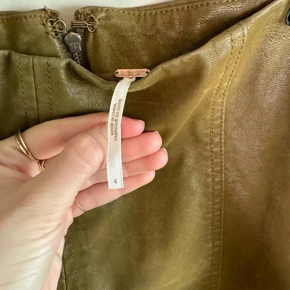 Free People Faux Leather Mini Skirt - Picture 3 of 4